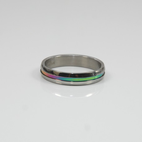 Bague homme arc en ciel, Taille: 65